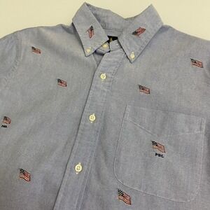 Ralph Lauren Men's Oxford Short Sleeve Cotton‎ Polo Med All Over American Flag